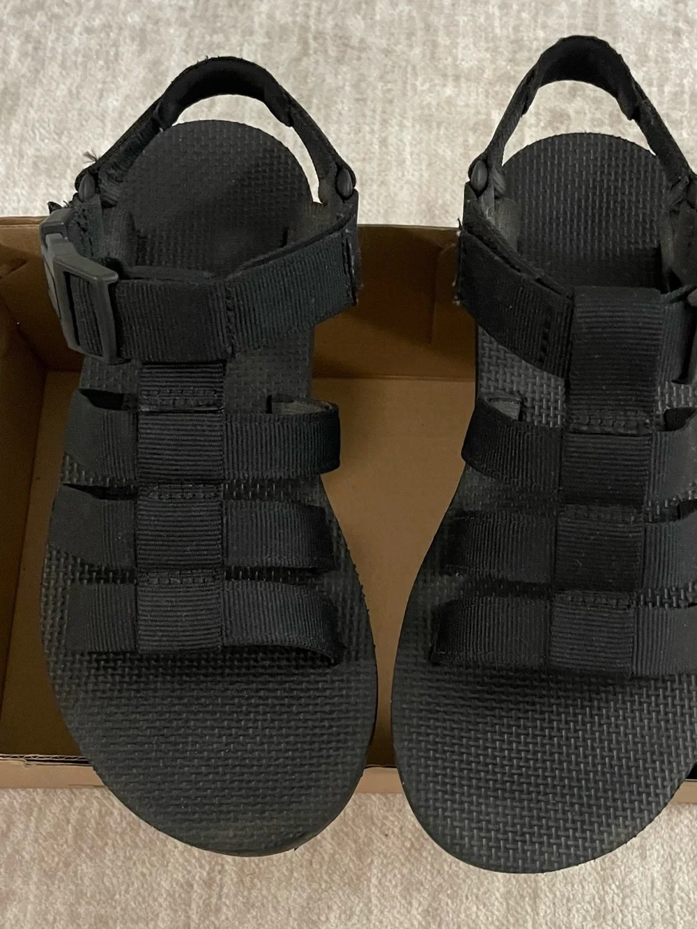 Teva Black Sporty Hook-and-Loop Sandals